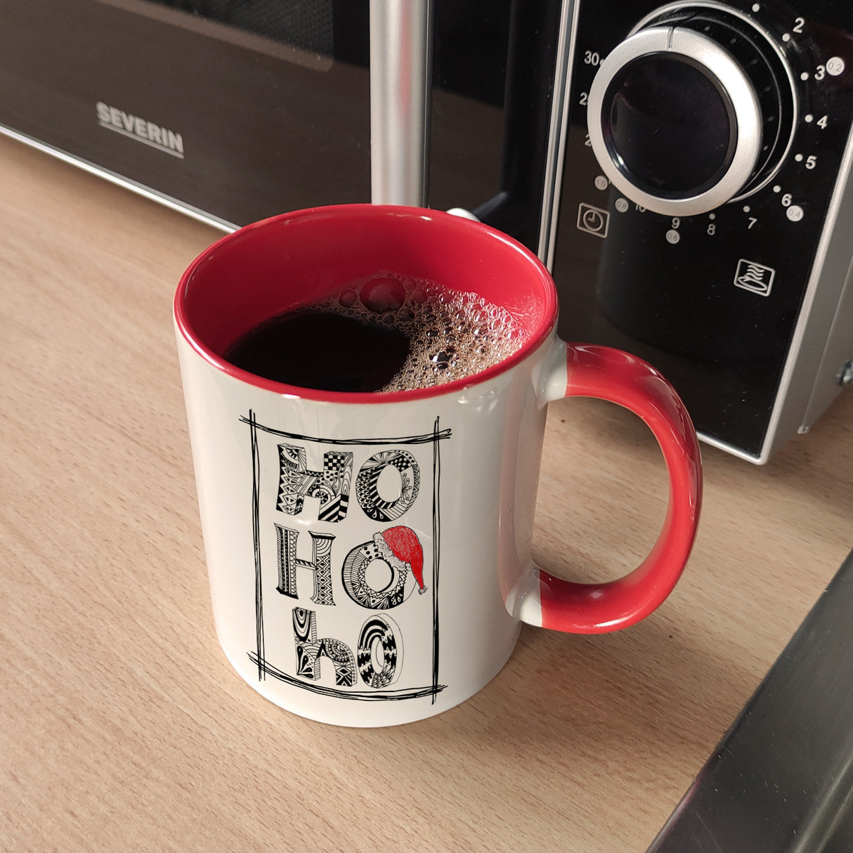 Ho Ho Ho Kaffeebecher mit Weihnachtsmotiv