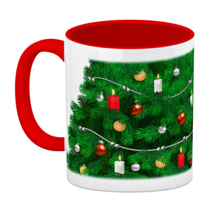 Kaffeebecher mit fotorealistischem Weihnachtsbaum Motiv