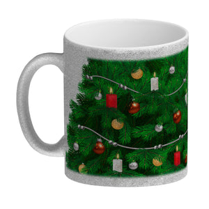 Kaffeebecher mit fotorealistischem Weihnachtsbaum Motiv