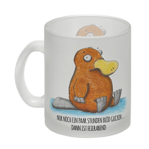 Nur noch ein paar Stunden blöd gucken, dann ist Feierabend Kaffeebecher mit Schnabeltier