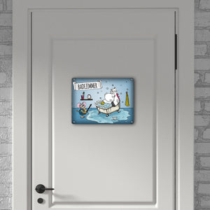 Honeycorns Metallschild mit Einhorn Badezimmer Motiv