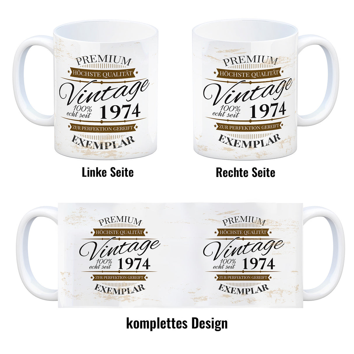 Vintage Tasse 100% echt seit 1974 - Premium Exemplar - Zur Perfektion gereift -