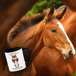 Ich habe mich umgesehen, wir sind die Geilsten hier Kaffeebecher mit Pferd