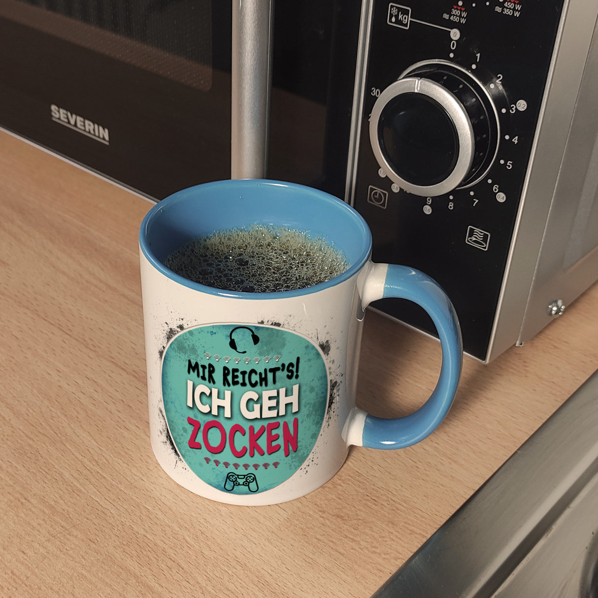 Kaffeebecher mit Spruch: Mir reicht's! Ich geh zocken
