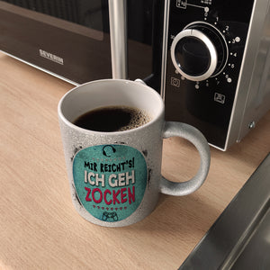 Kaffeebecher mit Spruch: Mir reicht's! Ich geh zocken