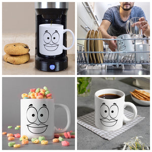 Tassengesichter Kaffeebecher mit lächelndes Gesicht Motiv