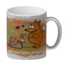 Kaffeebecher mit Fuchs und Schnecke Motiv und Spruch: Liebe kennt keine Unterschiede