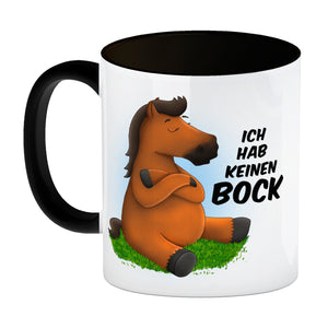 Ich hab keinen Bock Kaffeebecher mit Pferde Motiv