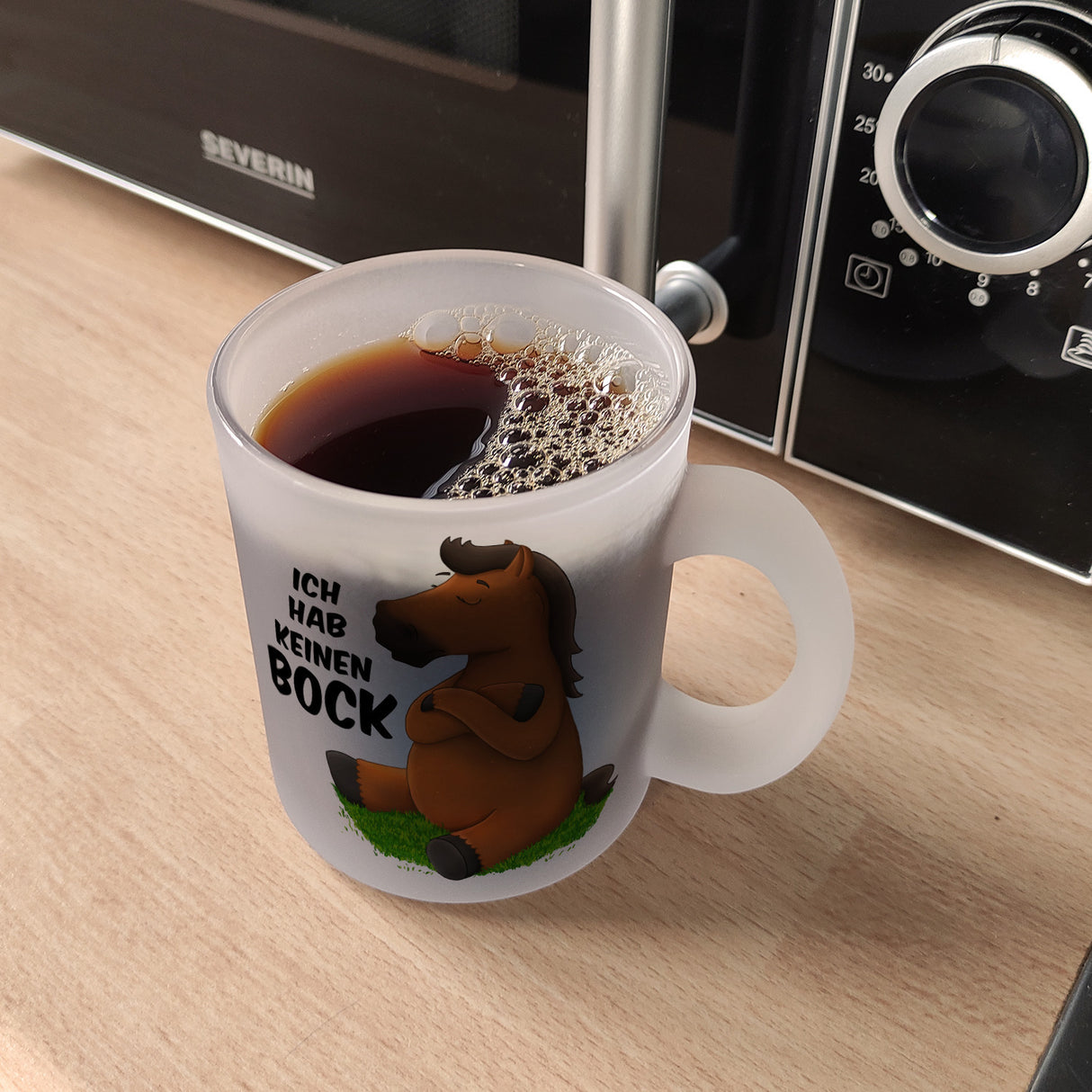 Ich hab keinen Bock Kaffeebecher mit Pferde Motiv