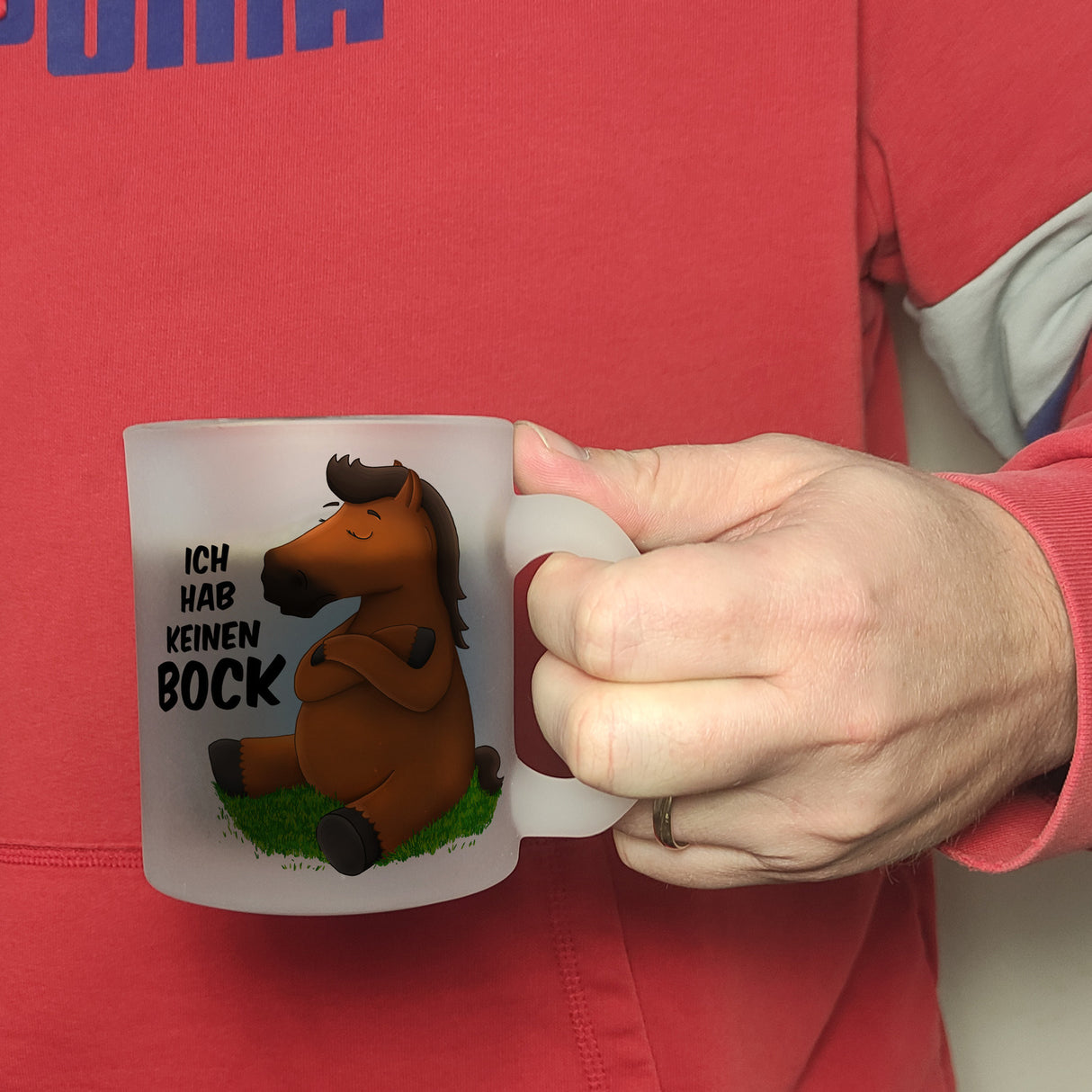 Ich hab keinen Bock Kaffeebecher mit Pferde Motiv