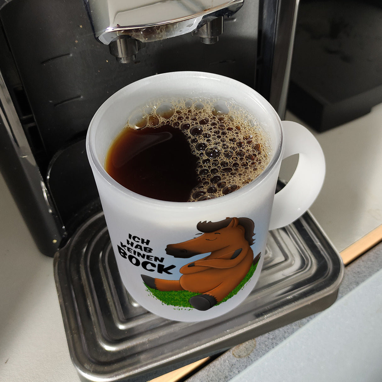 Ich hab keinen Bock Kaffeebecher mit Pferde Motiv