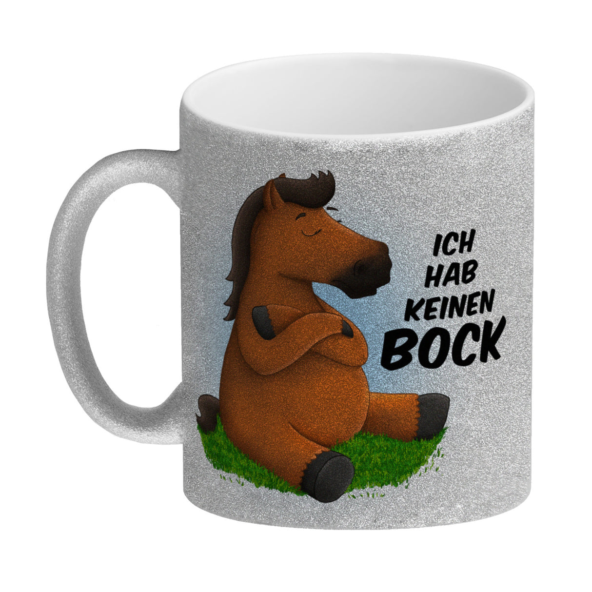 Ich hab keinen Bock Kaffeebecher mit Pferde Motiv
