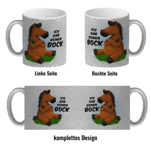 Ich hab keinen Bock Kaffeebecher mit Pferde Motiv
