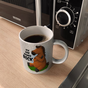 Ich hab keinen Bock Kaffeebecher mit Pferde Motiv