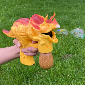 Triceratops Seifenblasenpistole mit Licht, Sound und Seifenlauge