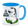 Kaffeebecher mit weißes Pferd Motiv und Spruch: Ich hab keinen Bock