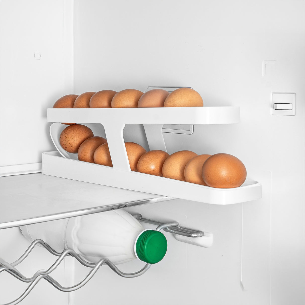 Eierhalter für Kühlschrank Organizer automatisch rollender Eierspender für 12-14 Eier