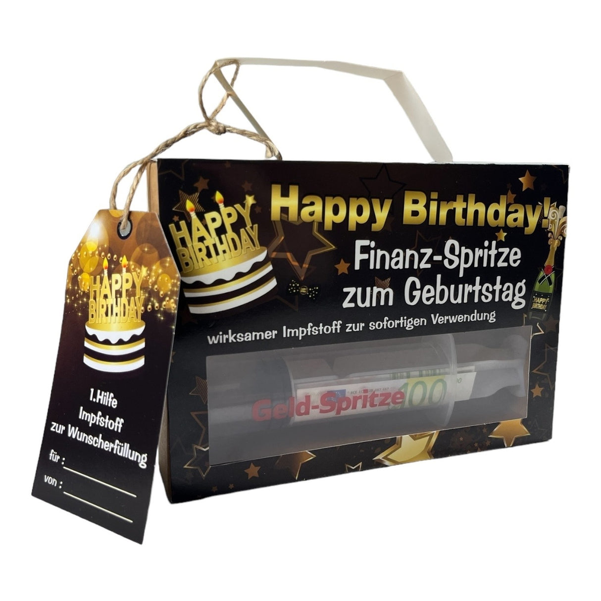 Finanzspritze Geldgeschenk Geld-Spritze mit Geschenkverpackung
