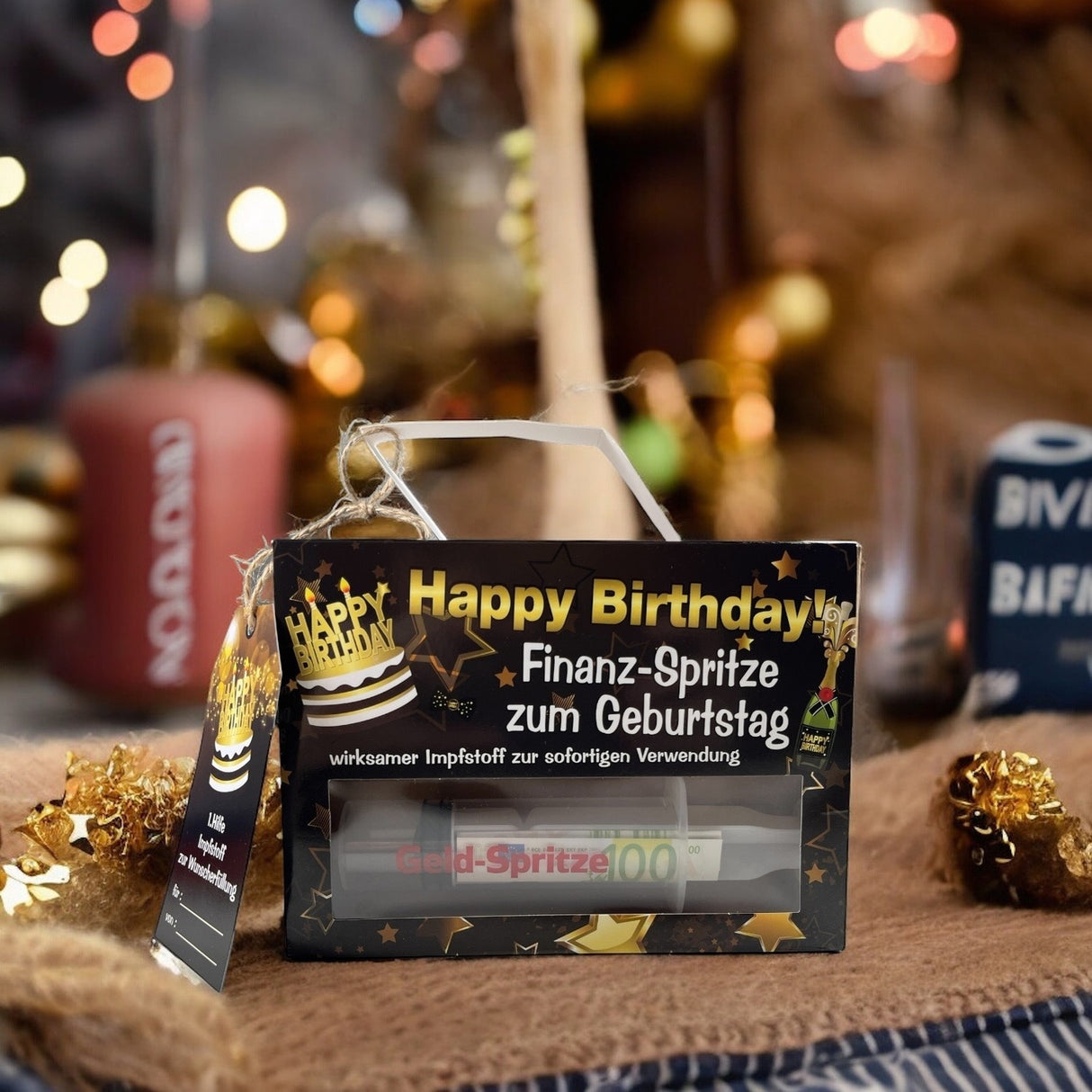 Finanzspritze Geldgeschenk Geld-Spritze mit Geschenkverpackung