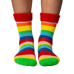 Regenbogen Socken Cucamelon Kuschelsocken für Mama und Baby in 38-40 und für Neugeborene (2 Paare)