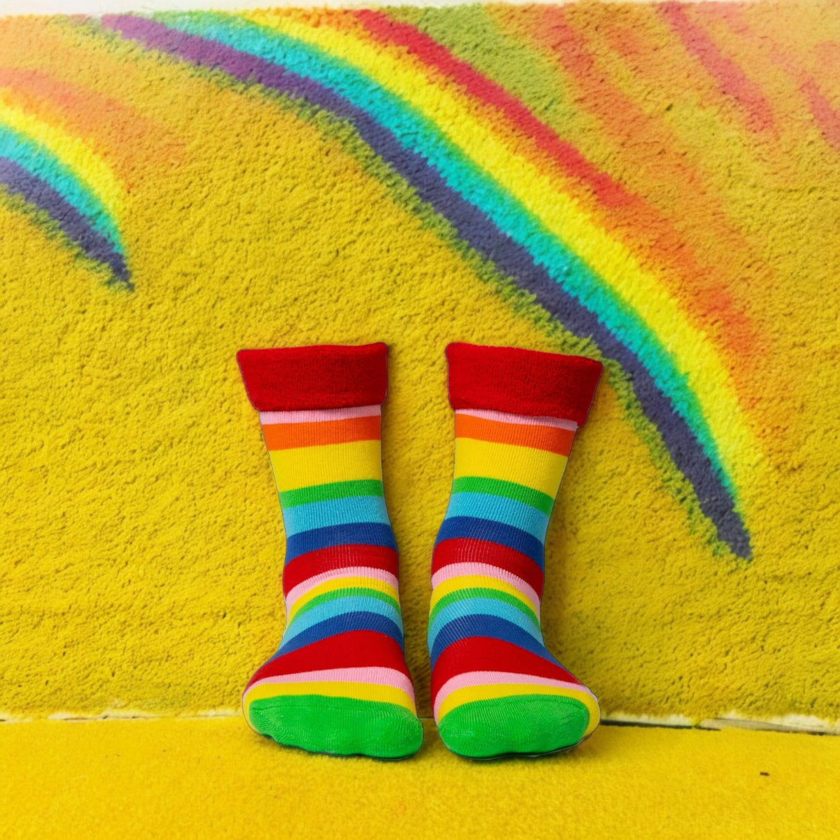 Regenbogen Socken Cucamelon Kuschelsocken für Mama und Baby in 38-40 und für Neugeborene (2 Paare)