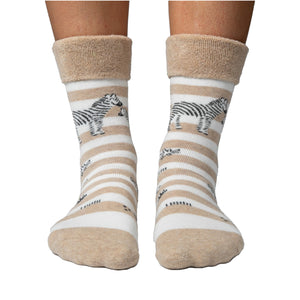 Zebra Socken Cucamelon Kuschelsocken für Mama und Baby in 38-40 und für Neugeborene (2 Paare)