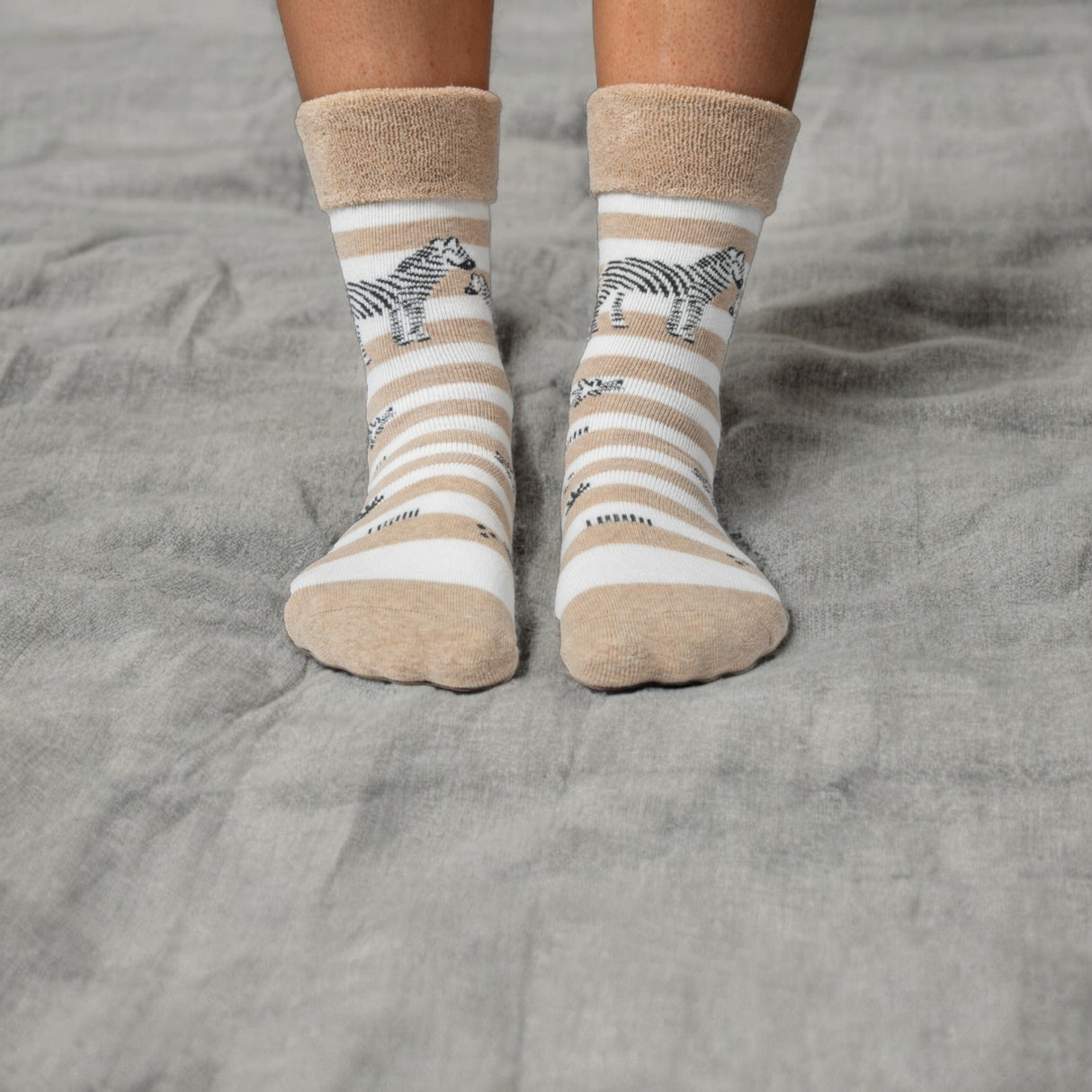 Zebra Socken Cucamelon Kuschelsocken für Mama und Baby in 38-40 und für Neugeborene (2 Paare)