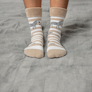 Zebra Socken Cucamelon Kuschelsocken für Mama und Baby in 38-40 und für Neugeborene (2 Paare)
