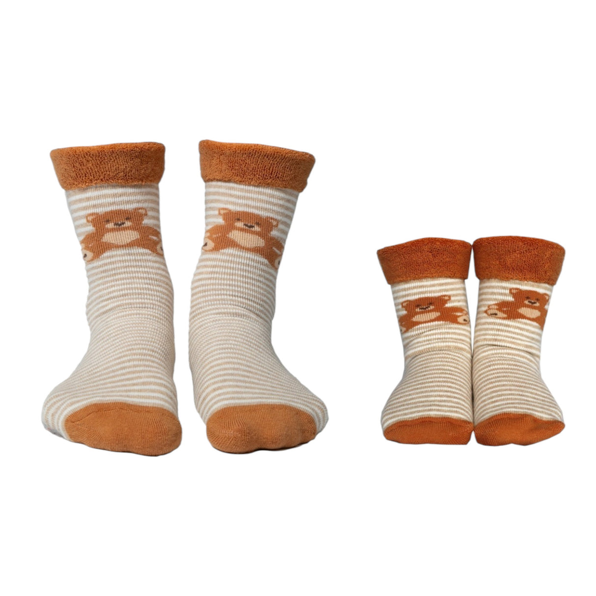 Teddybär Socken Cucamelon Kuschelsocken für Mama und Kind in 38-40 & 1-4 Jahre (2 Paare)