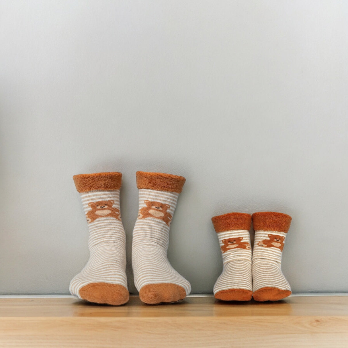 Teddybär Socken Cucamelon Kuschelsocken für Mama und Kind in 38-40 & 1-4 Jahre (2 Paare)