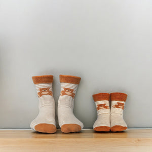 Teddybär Socken Cucamelon Kuschelsocken für Mama und Kind in 38-40 & 1-4 Jahre (2 Paare)
