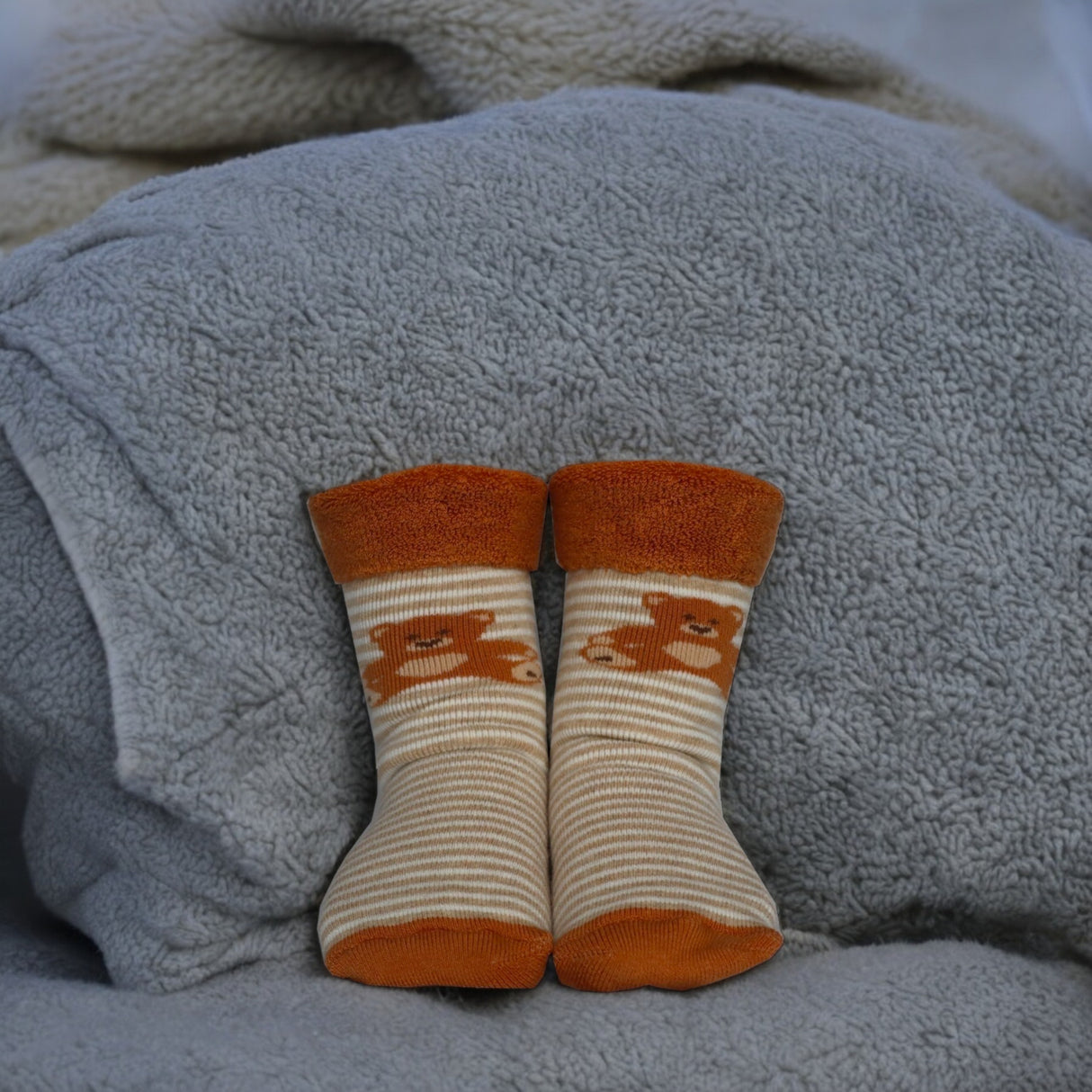 Teddybär Socken Cucamelon Kuschelsocken für Mama und Kind in 38-40 & 1-4 Jahre (2 Paare)
