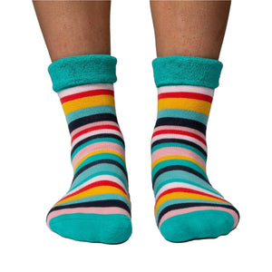 Bunte Streifen Socken Cucamelon Kuschelsocken für Mama und Kind in 38-40 & 1-4 Jahre (2 Paare)