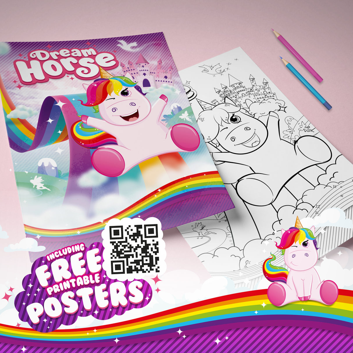 Einhorn Regenschirm für Kinder Unicorn Kinderregenschirm