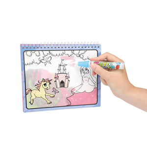 Prinzessin Wassermalbuch mit Wasserstift und vier Entdeckerszenen zum Wiederverwenden