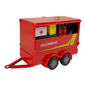 Volkswagen VW Feuerwehr Van mit Anhänger Spielzeug Volkswagen Feuerwehrauto mit Pull Back Motor