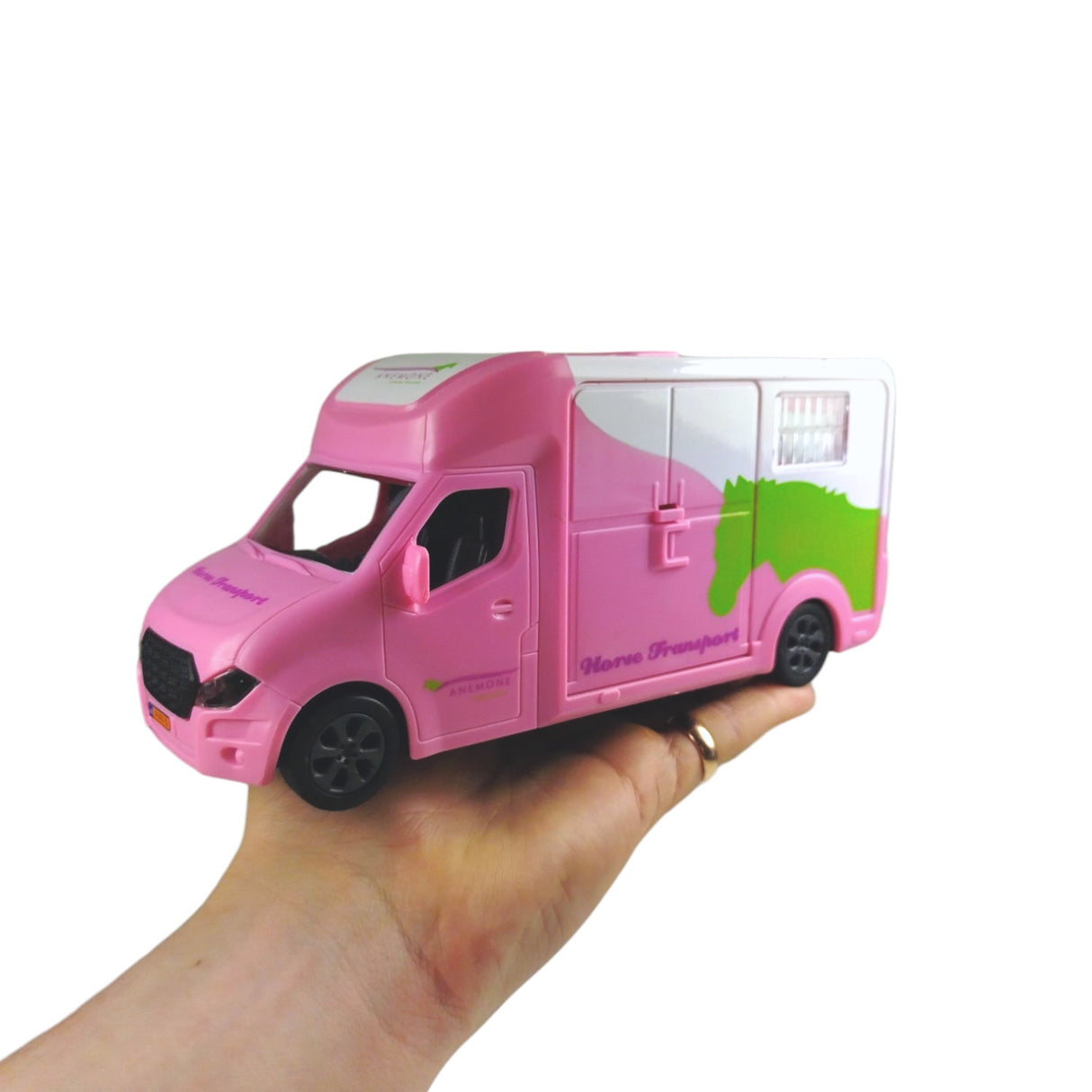 Anemone rosa Pferdetransporter mit Pferd Spielzeugauto mit Licht und Sound