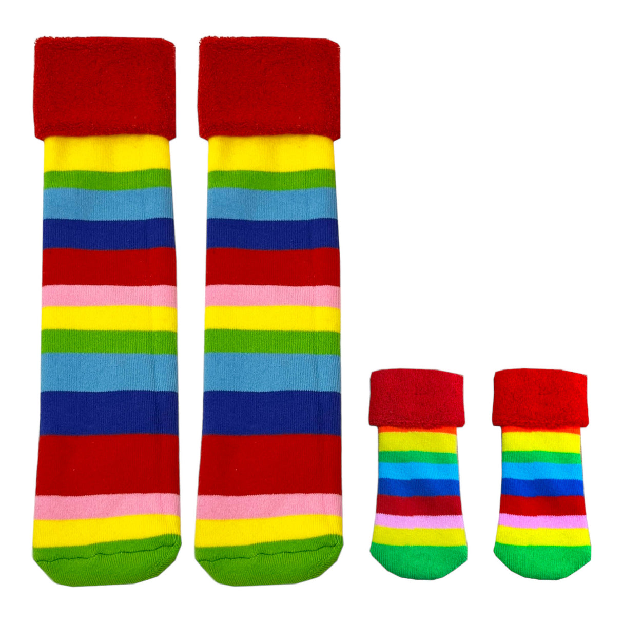 Regenbogen Socken Cucamelon Kuschelsocken für Mama und Baby in 38-40 und für Neugeborene (2 Paare)