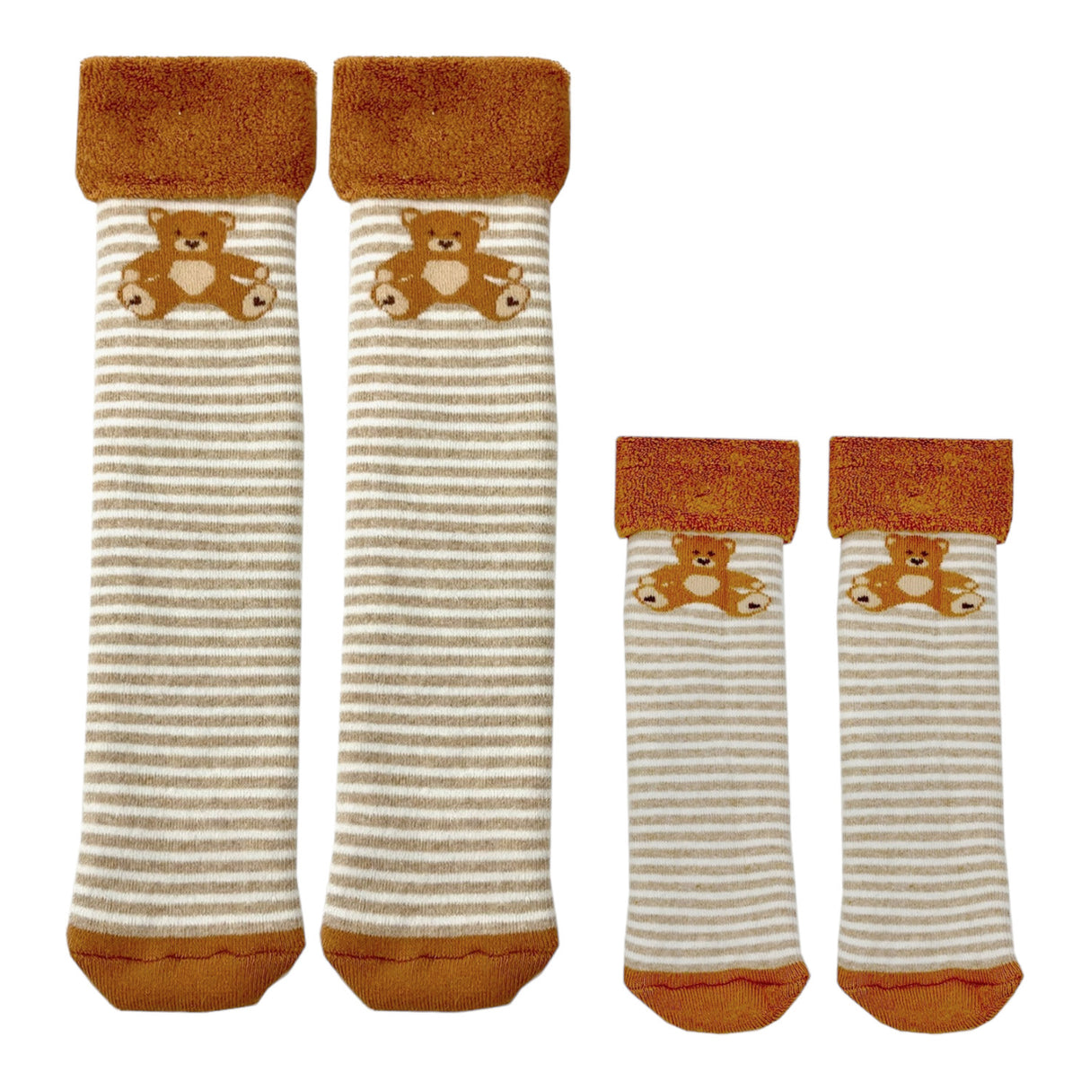 Teddybär Socken Cucamelon Kuschelsocken für Mama und Kind in 38-40 & 1-4 Jahre (2 Paare)