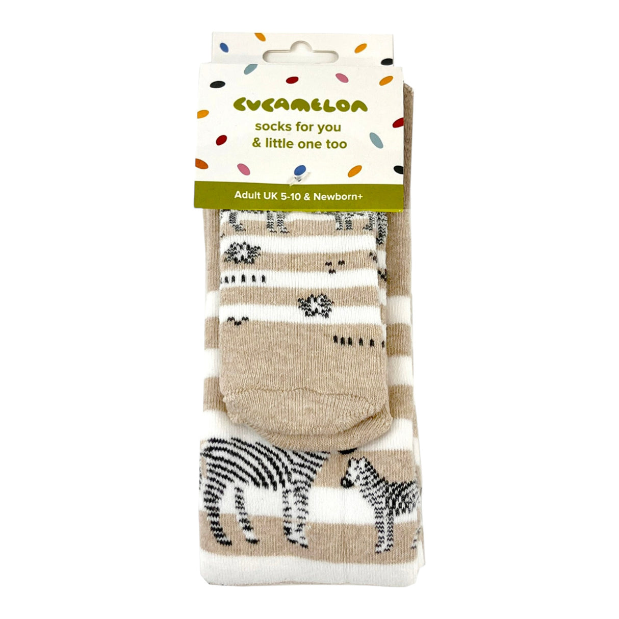 Zebra Socken Cucamelon Kuschelsocken für Mama und Baby in 38-40 und für Neugeborene (2 Paare)