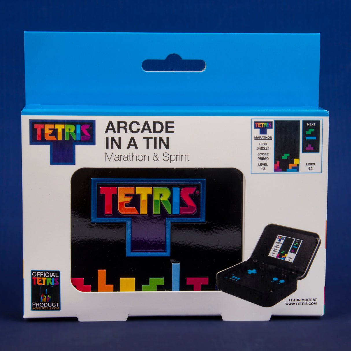 Tetris Arcade Spielekonsole in der Metalldose mit Sound