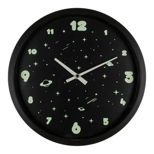 Glow in the Dark Weltraum Wanduhr Kinder Space Uhr für das Kinderzimmer