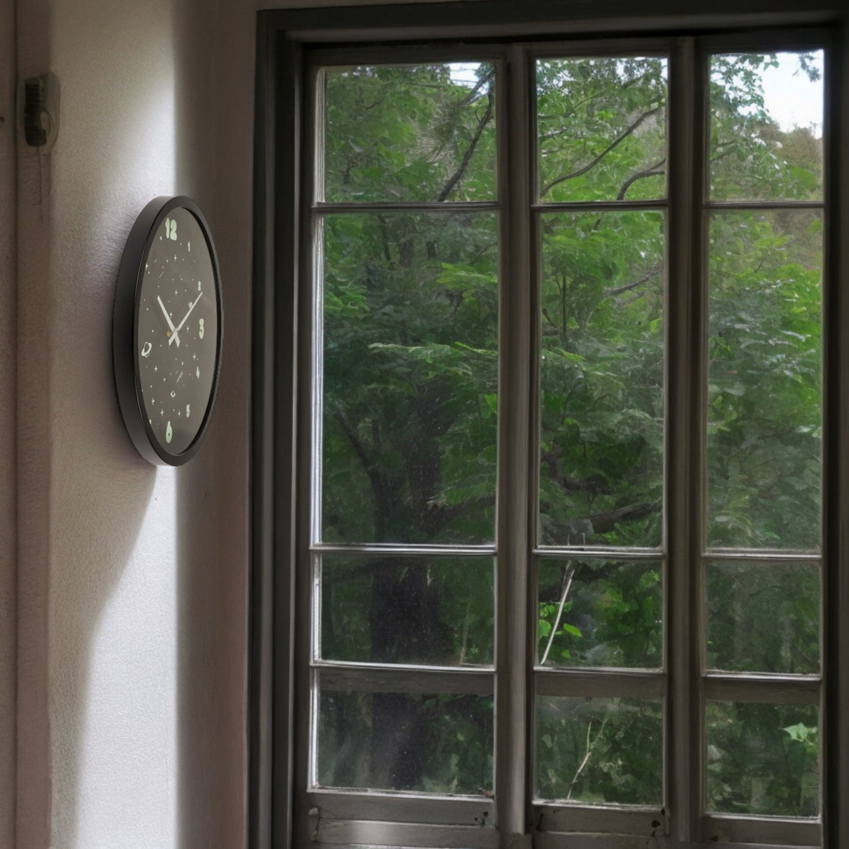 Glow in the Dark Weltraum Wanduhr Kinder Space Uhr für das Kinderzimmer