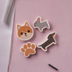 Hunde Radiergummi Dog Radierer im 4er Set