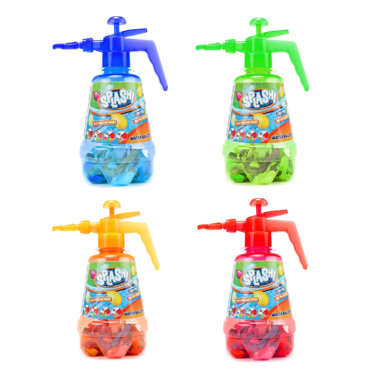 Splash Wasserballonpumpe in zufälliger Farbe mit ca. 100 Wasserbomben