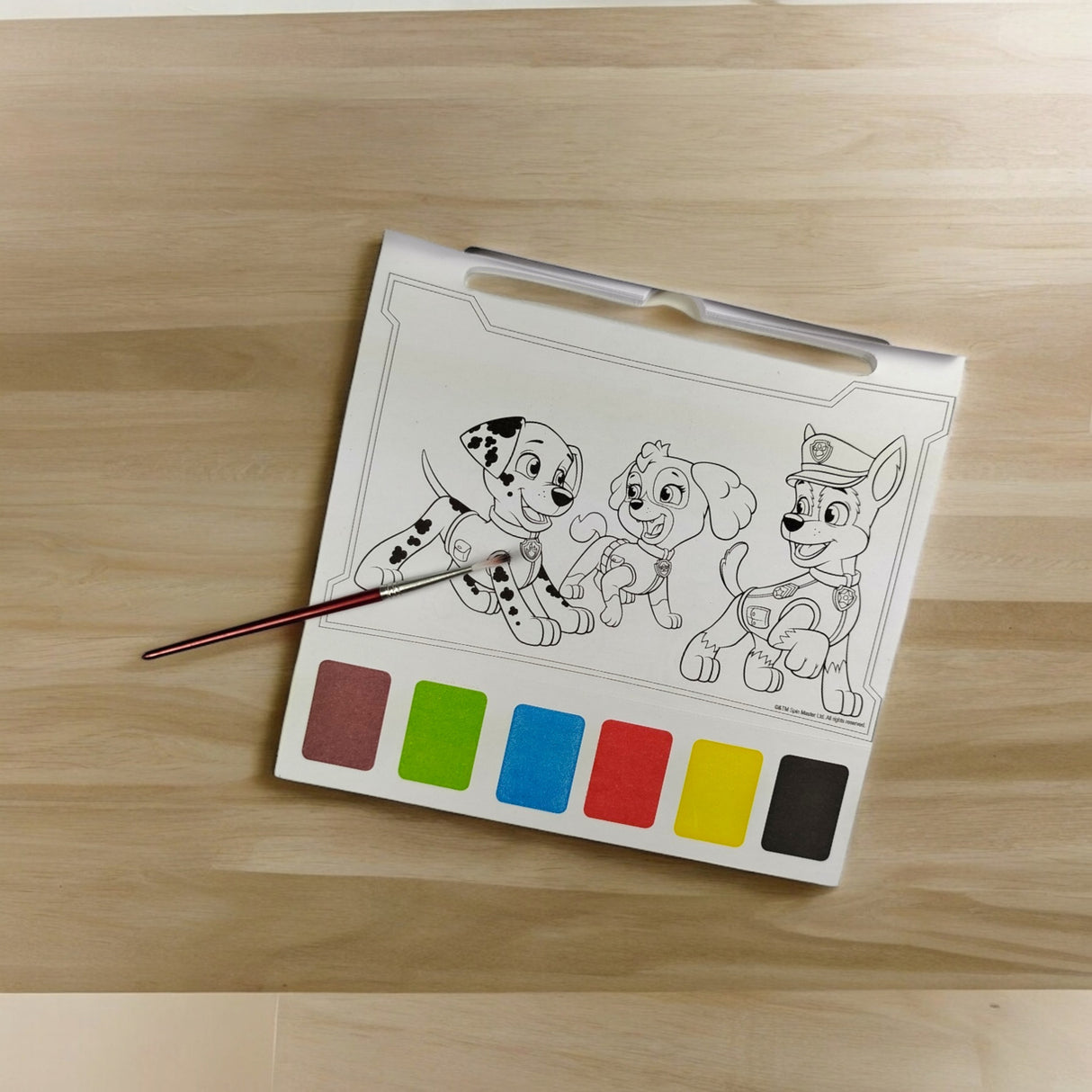 Paw Patrol Wasserfarben Malbuch mit 20 Seiten, Pinsel und Farben