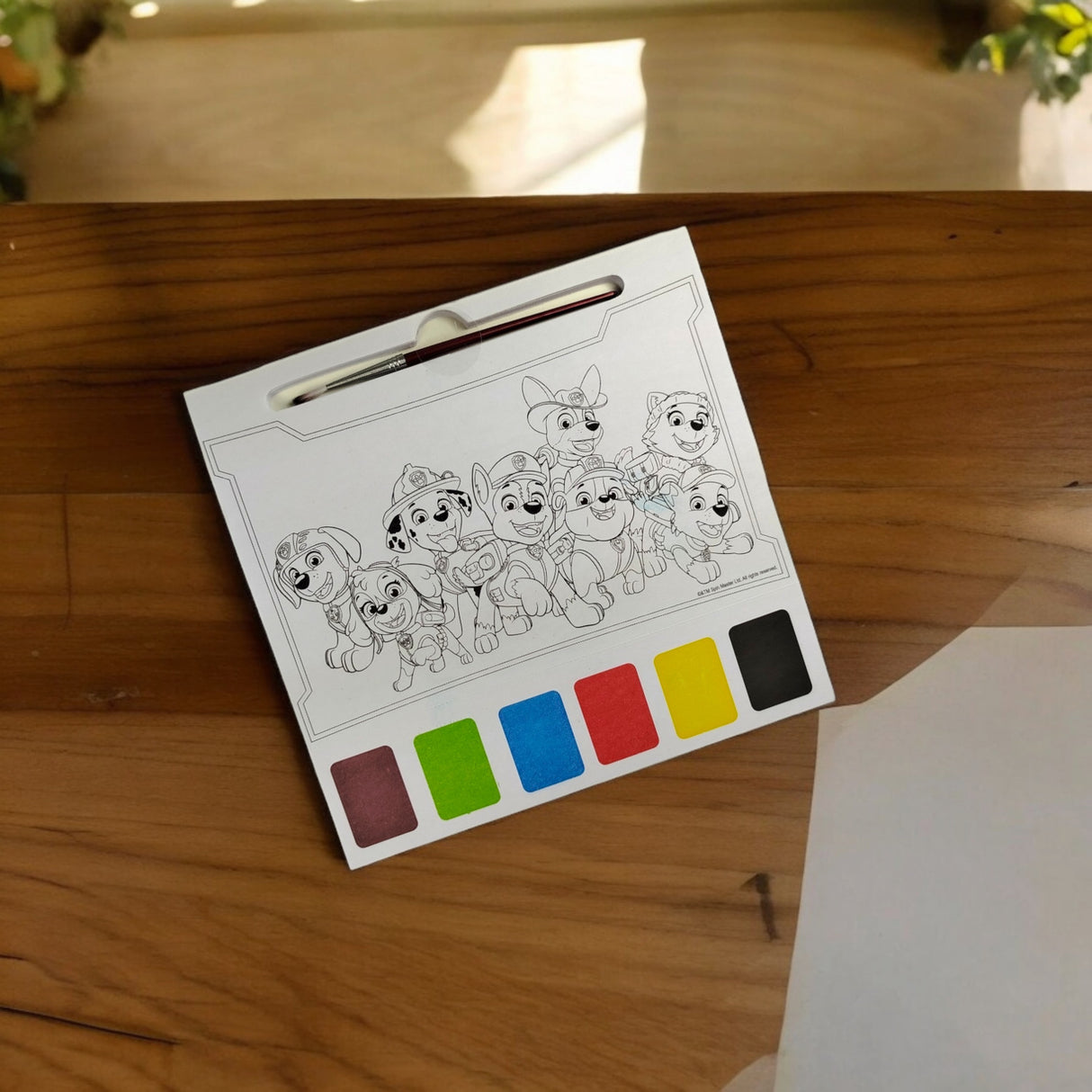 Paw Patrol Wasserfarben Malbuch mit 20 Seiten, Pinsel und Farben