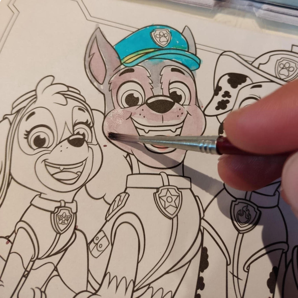 Paw Patrol Wasserfarben Malbuch mit 20 Seiten, Pinsel und Farben