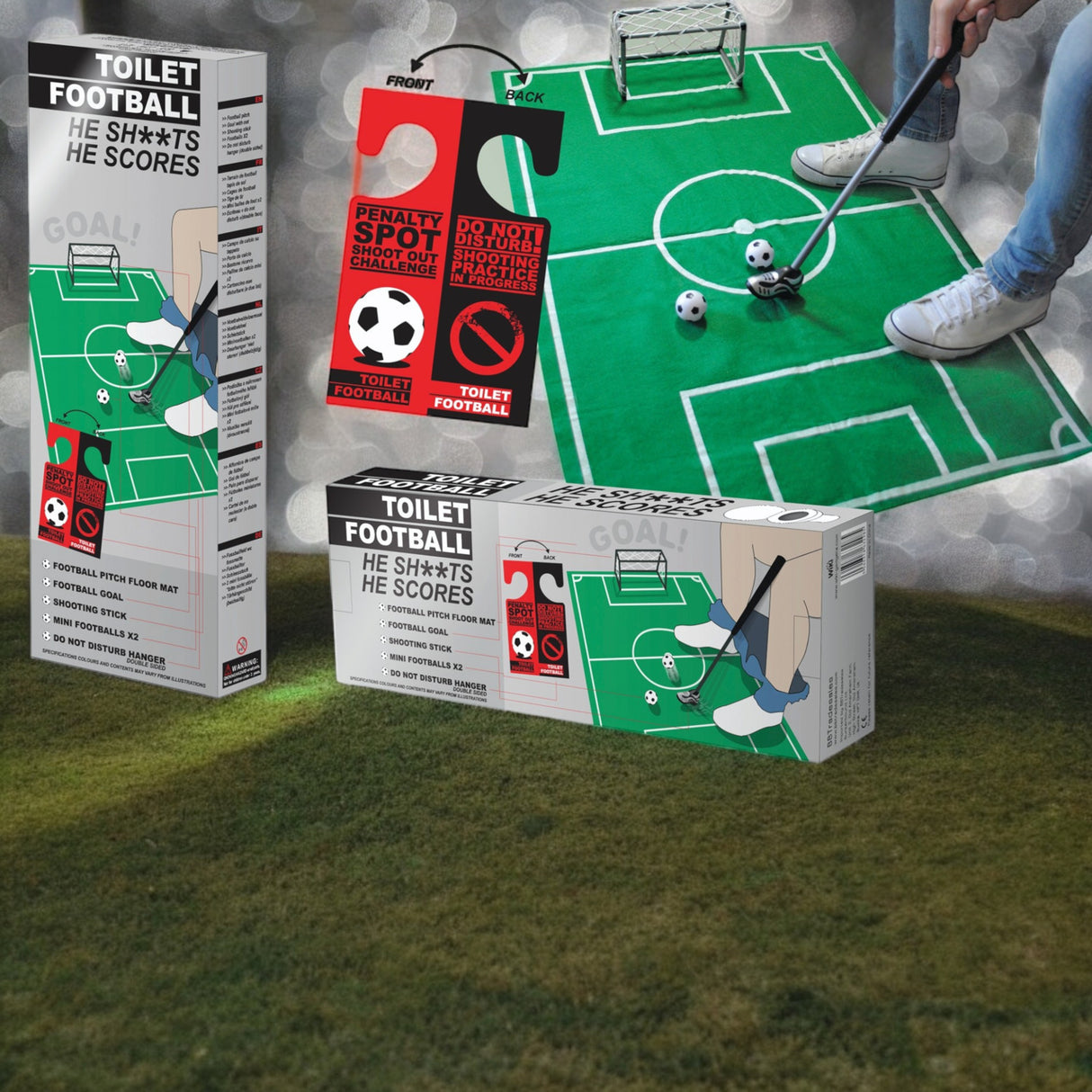Fußball Toilettenspiel für das Badezimmer - für große Geschäfte wie ein Profi!