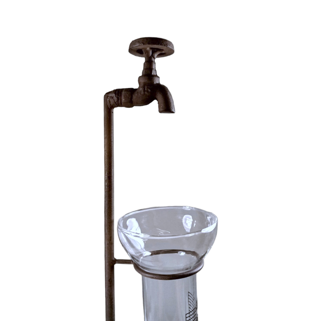 Regenmesser aus Metall in Wasserhahn-Optik Niederschlagsmesser für den Garten